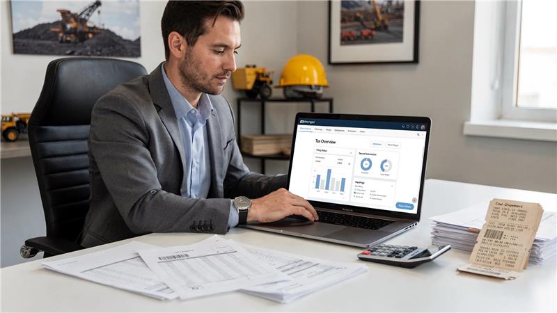 Tax professional completing Retail Tax Filing online